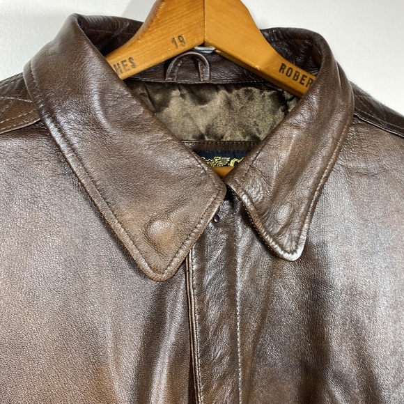 Vintage US WINGS Leather Bomber Aviator Jacket - Picture 2 of 15